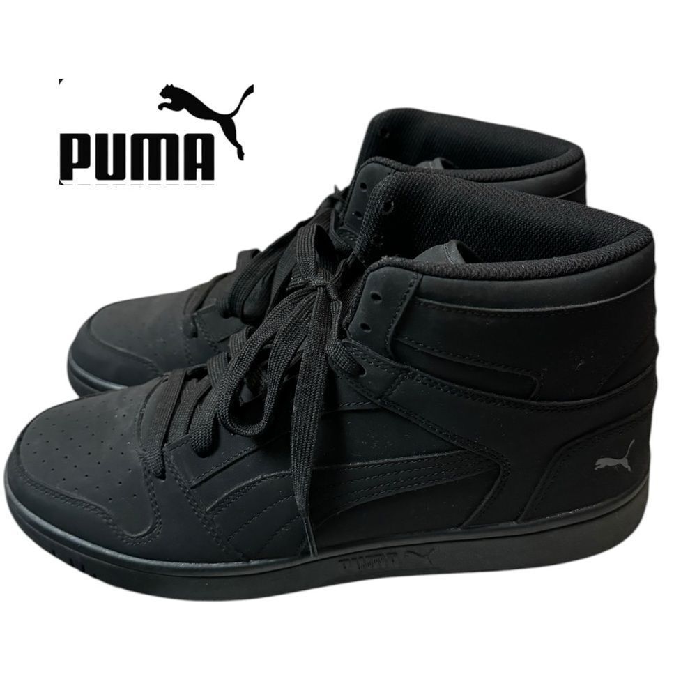 Puma Rebound LayUp Nubuck 'Triple Black" Men's Sneakers 12